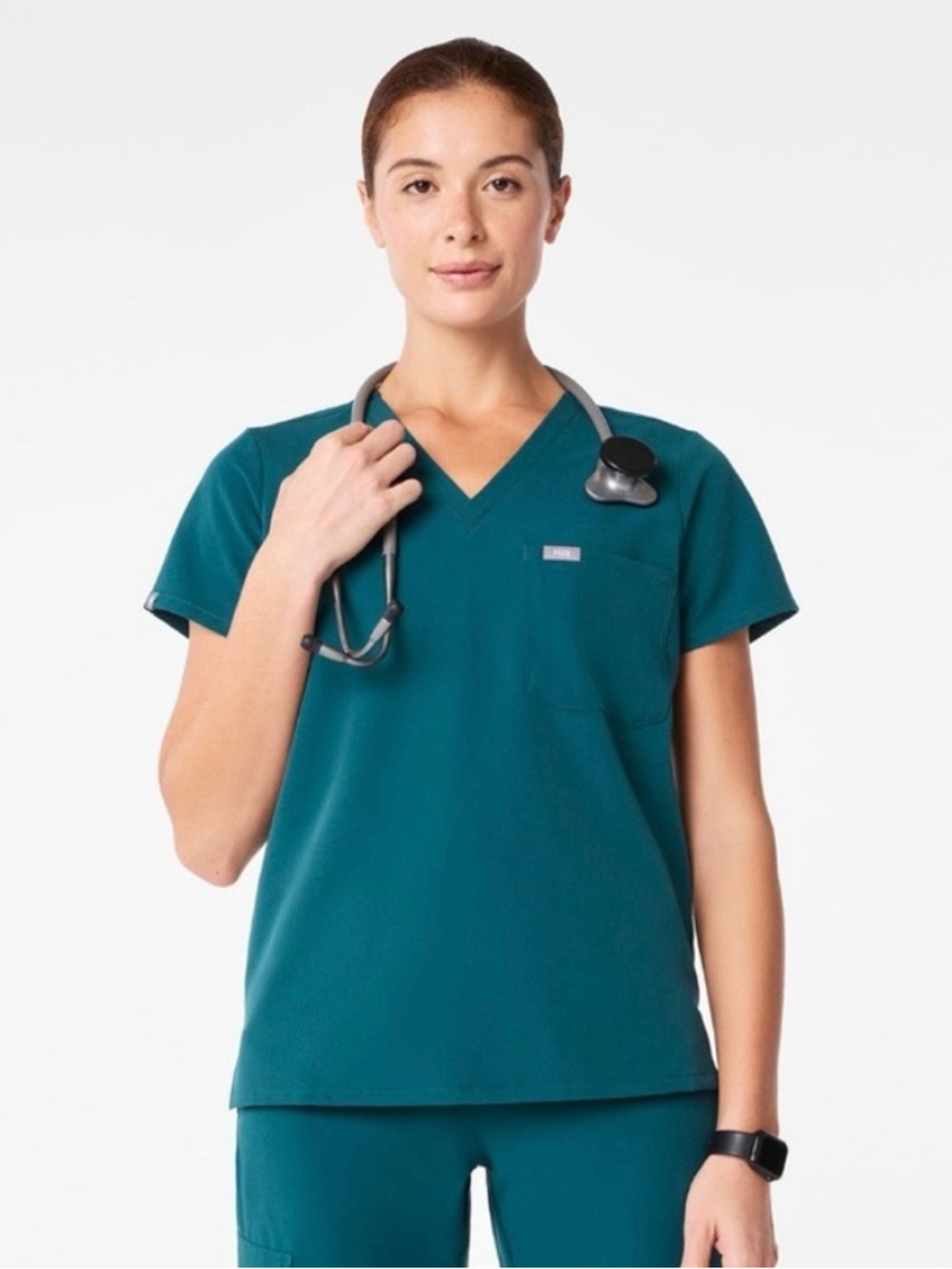 Figs Catarina One-Pocket Scrub Top *Caribbean Blue